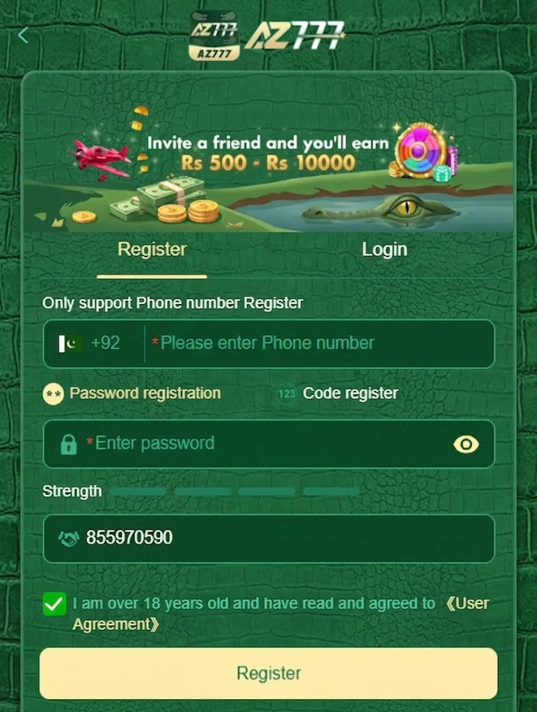 777 Game Registration